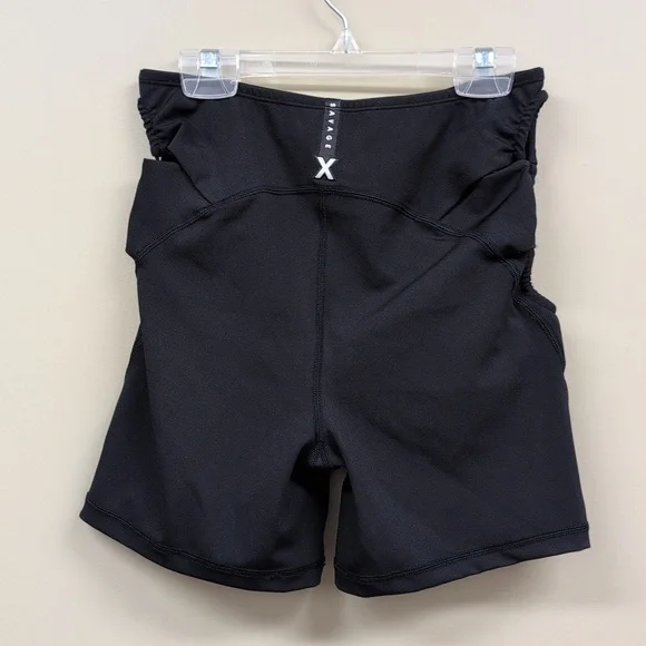 Savage X Fenty Black Wildcat High Waist Shorts Size Medium - Picture 3 of 8